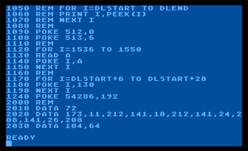 Commodore 64 - schermata a 40 colonne